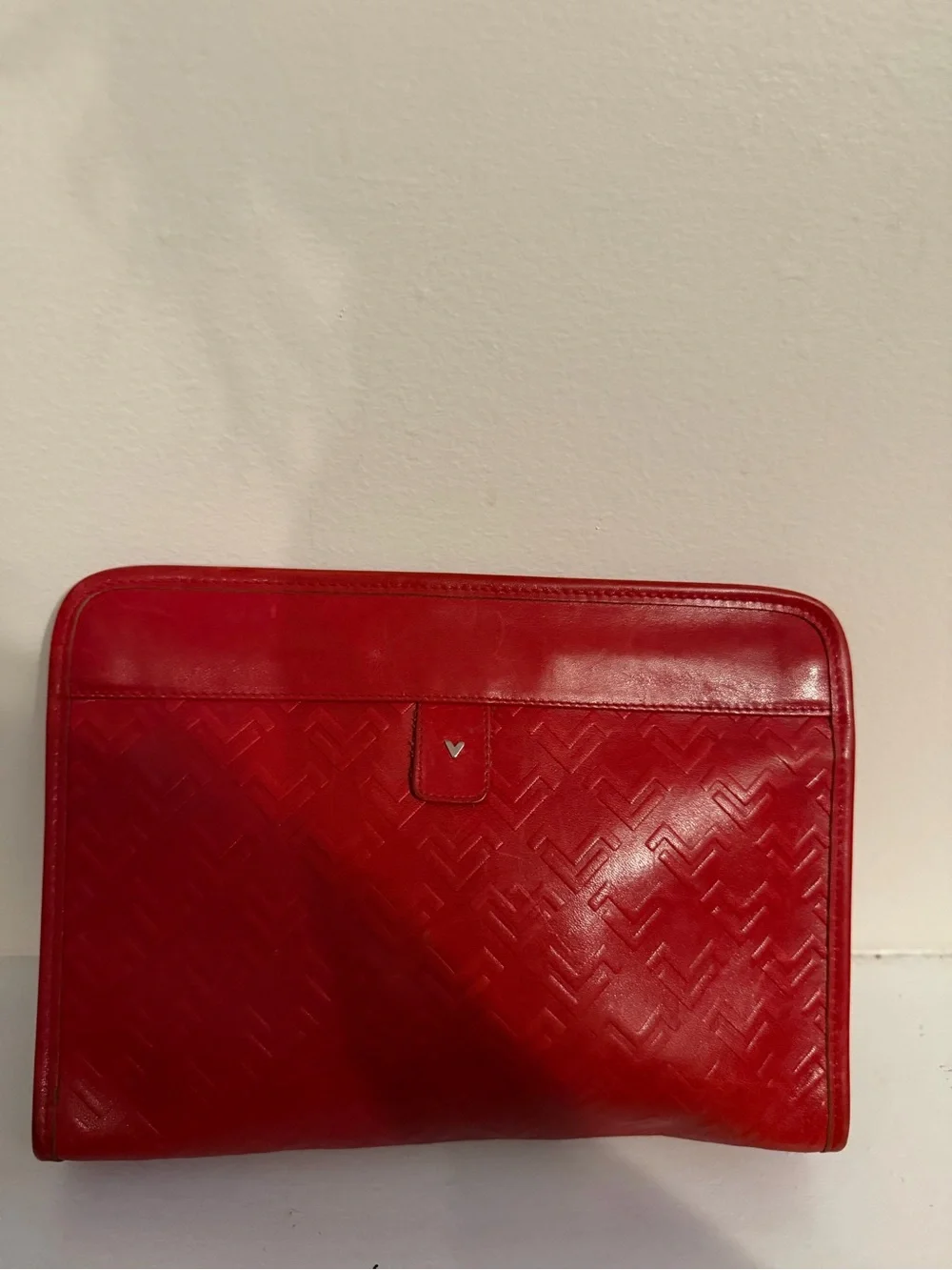 Authentic Mario Valentino Red Leather Portfolio / Document Holder